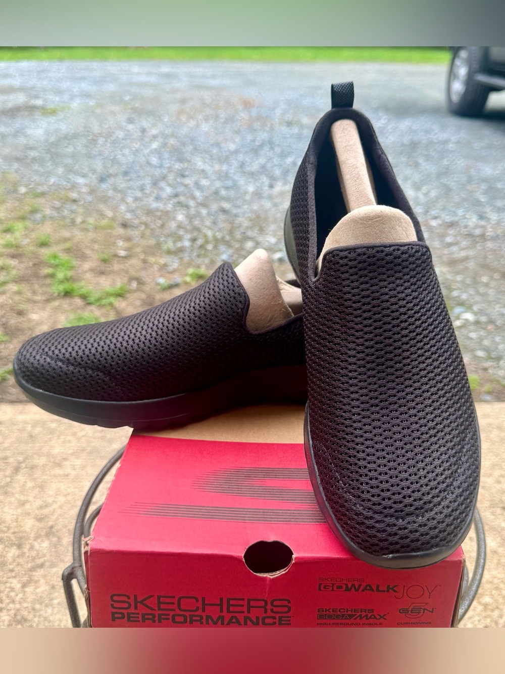 Skechers Black Slip-On Mesh Go Walk Joy Sneakers - Picture 5 of 10